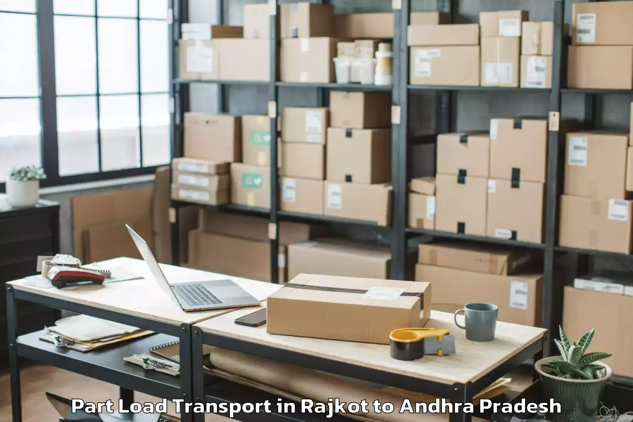 Trusted Rajkot to Central University Of Andhra P Part Load Transport